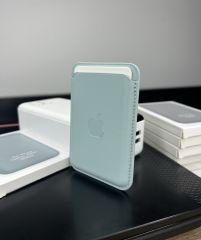 Apple MagSafe Özellikli Deri Cüzdan - Su Yeşili