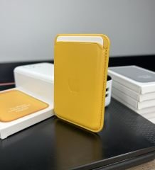 Apple MagSafe Özellikli Deri Cüzdan - Sarı