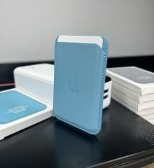Apple MagSafe Özellikli Deri Cüzdan - Turkuaz Mavi