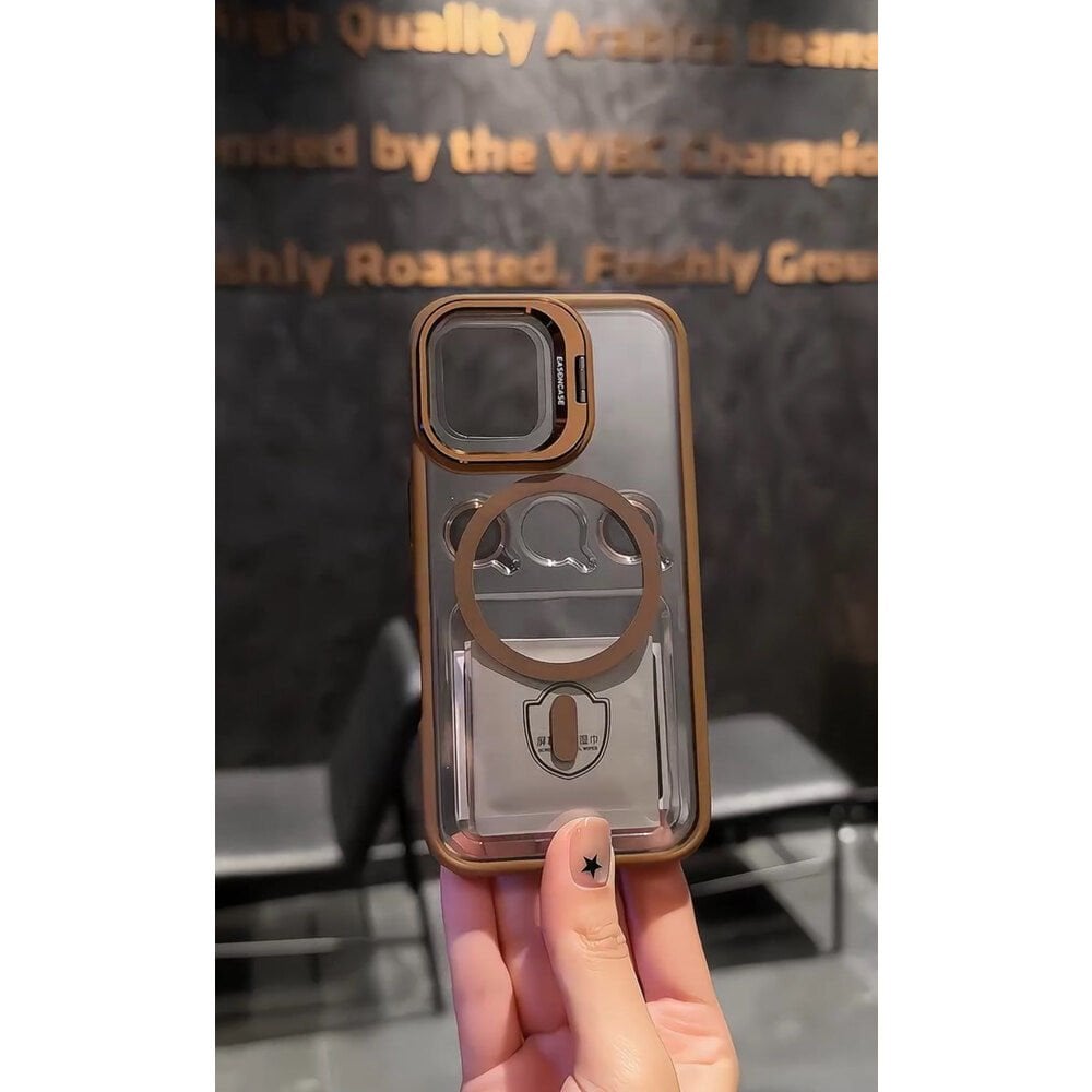 iPhone Easoncase Lensli Mika Kılıf - Çöl Titanyum