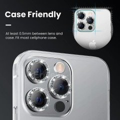 iPhone Taşlı Kamera Koruyucu Lens - Gold