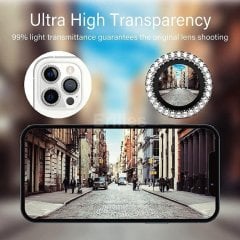 iPhone Taşlı Kamera Koruyucu Lens - Sierra Blue