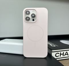 iPhone Slim MagSafe Silicon Kılıf - Kum Pembe
