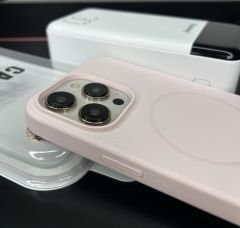 iPhone Slim MagSafe Silicon Kılıf - Kum Pembe