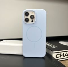 iPhone Slim MagSafe Silicon Kılıf - Bebe Mavi