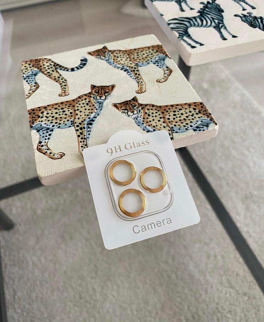 iPhone Şeffaf Renkli Lens Koruyucu - Gold