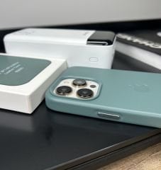 Apple MagSafe Özellikli Deri Kılıf - Çam Yeşili