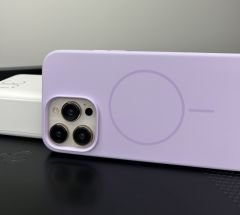 iPhone Slim MagSafe Silicon Kılıf - Lila