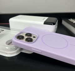iPhone Slim MagSafe Silicon Kılıf - Lila