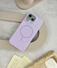 iPhone Slim MagSafe Silicon Kılıf - Lila