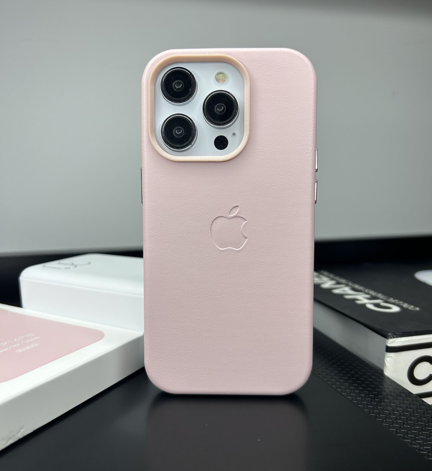 Apple MagSafe Özellikli Deri Kılıf - Kum Pembe