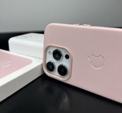Apple MagSafe Özellikli Deri Kılıf - Kum Pembe