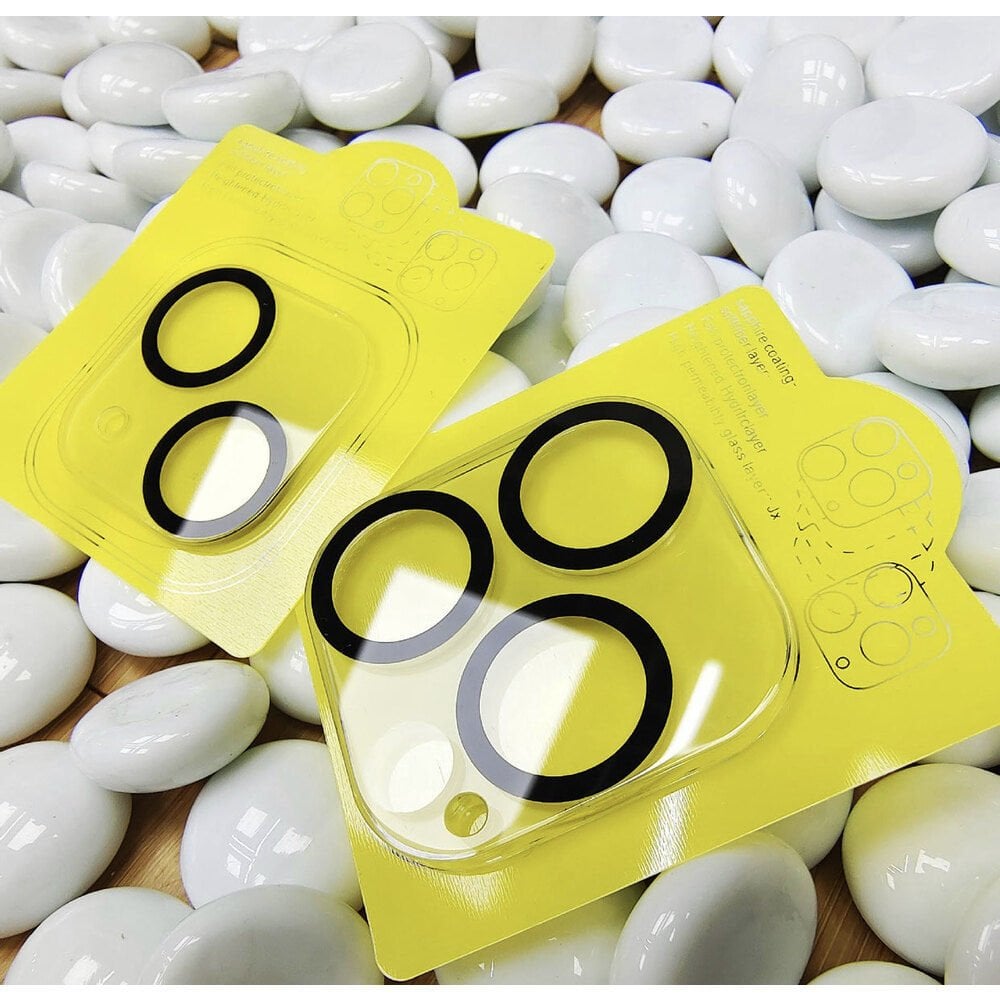 iPhone Siyah Şeritli Kamera Lens Koruyucu Şeffaf