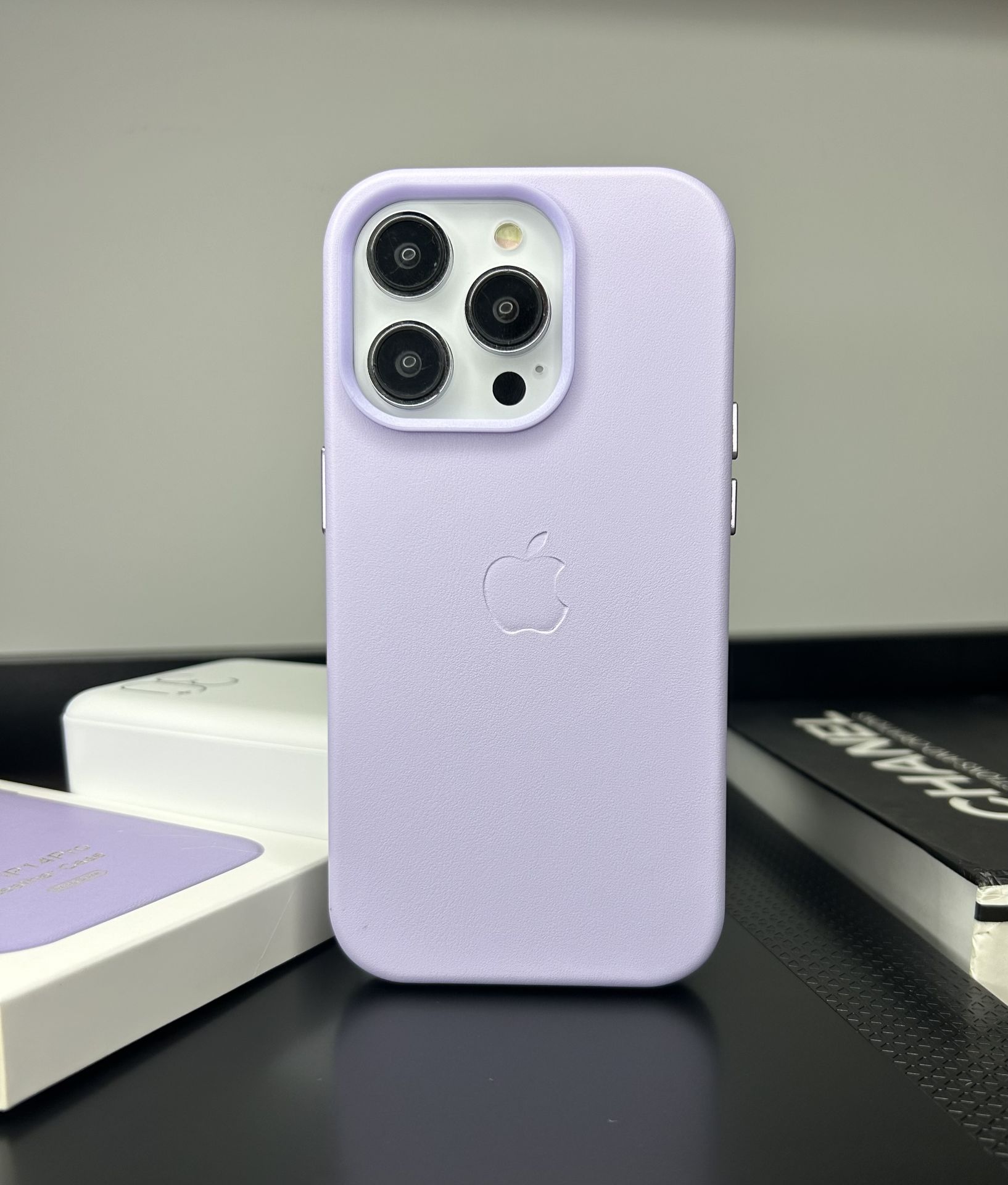 Apple MagSafe Özellikli Deri Kılıf - Lila