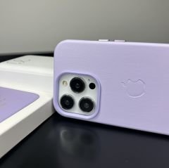 Apple MagSafe Özellikli Deri Kılıf - Lila