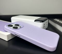 Apple MagSafe Özellikli Deri Kılıf - Lila