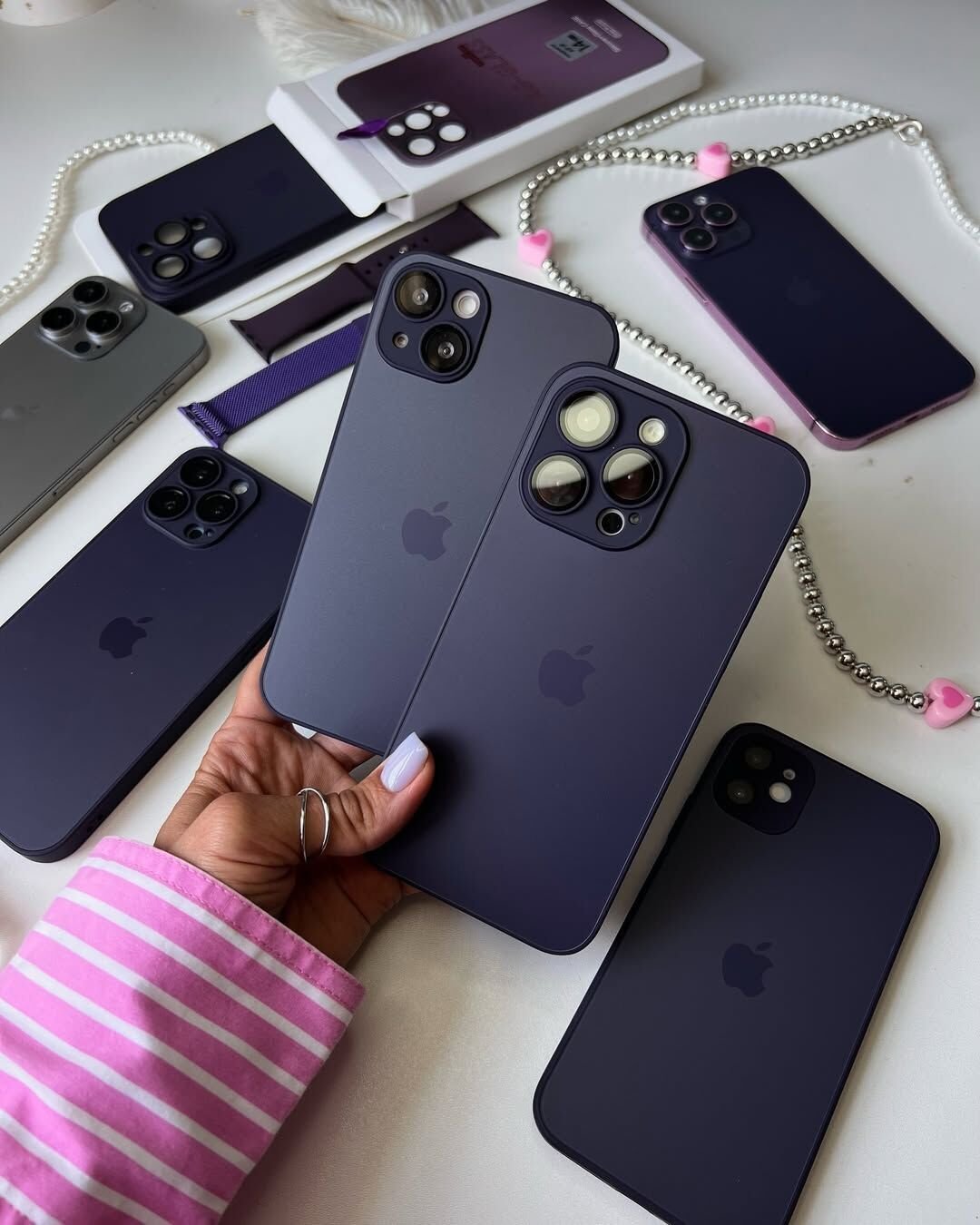 iPhone A-G Glass Case - Derin Mor