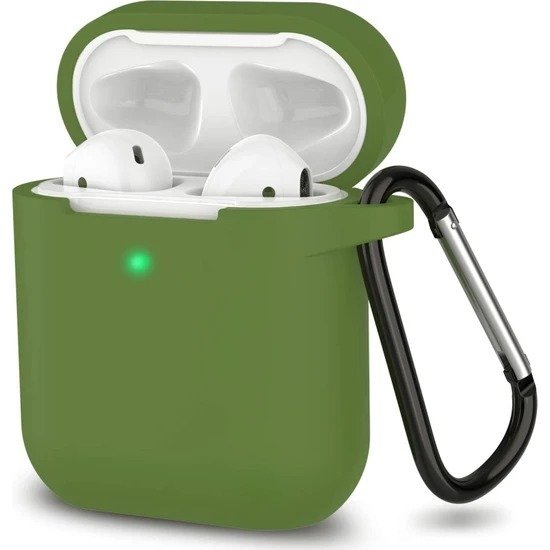 Airpods 2.Nesil Kancalı Silicon Kılıf - Haki Yeşili