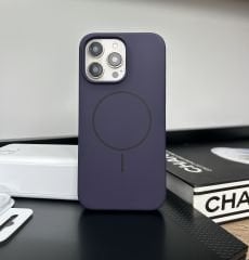 iPhone Slim MagSafe Silicon Kılıf - Derin Mor