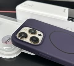 iPhone Slim MagSafe Silicon Kılıf - Derin Mor
