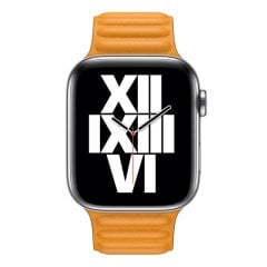 Apple Watch Baklalı Deri Loop - Turuncu