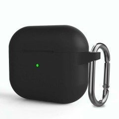 Airpods 3.Nesil Kancalı Silicon Kılıf - Siyah