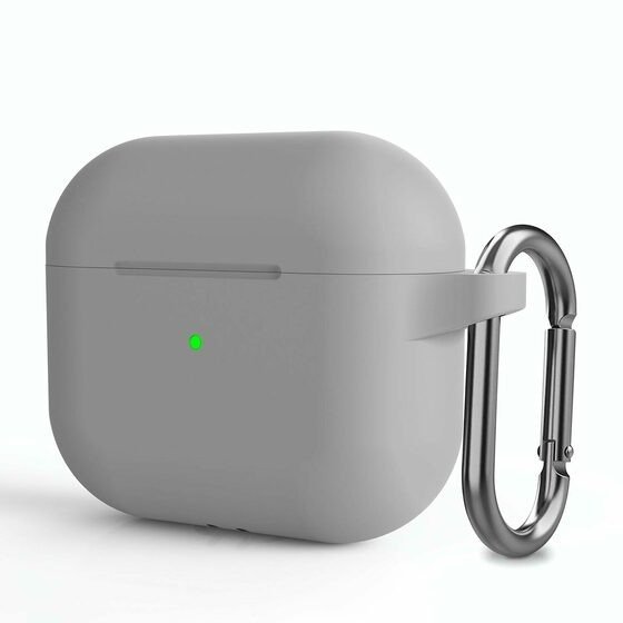 Airpods 3.Nesil Kancalı Silicon Kılıf - Titanyum