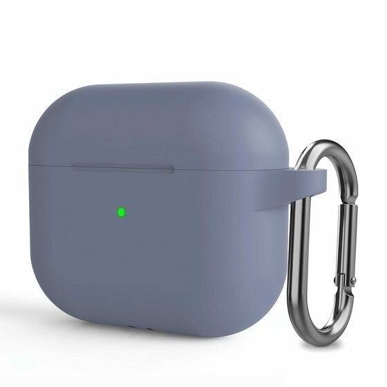 Airpods 3.Nesil Kancalı Silicon Kılıf - Lavander Grey