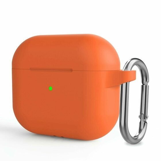 Airpods 3.Nesil Kancalı Silicon Kılıf - Turuncu