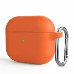 Airpods 3.Nesil Kancalı Silicon Kılıf - Turuncu