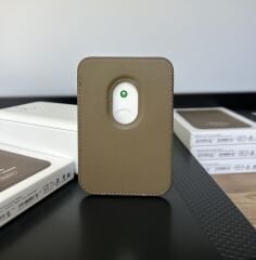 Apple MagSafe Özellikli Deri Cüzdan - Çöl Titanyum