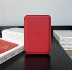 Apple MagSafe Özellikli Deri Cüzdan - Kırmızı