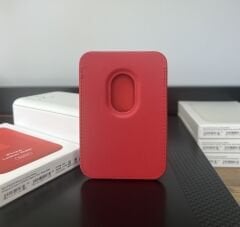 Apple MagSafe Özellikli Deri Cüzdan - Kırmızı