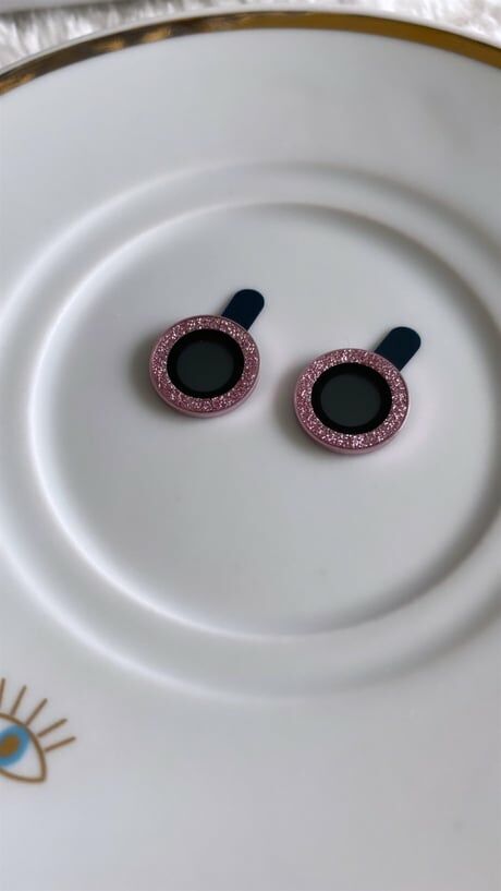 iPhone Simli Lens Koruyucu - Pembe