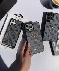 iPhone Guess Deri Kılıf - Siyah