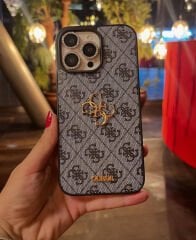 iPhone Guess Deri Kılıf - Siyah