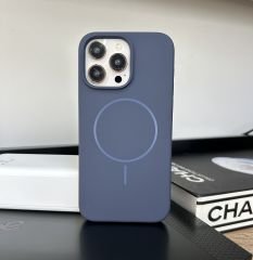 iPhone Slim MagSafe Silicon Kılıf - Gece Mavi