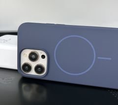 iPhone Slim MagSafe Silicon Kılıf - Gece Mavi