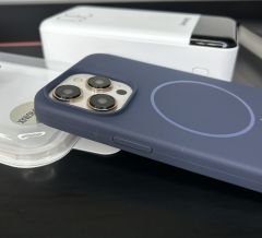 iPhone Slim MagSafe Silicon Kılıf - Gece Mavi