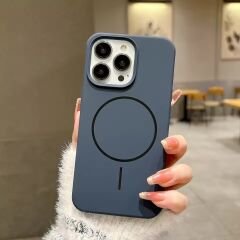 iPhone Slim MagSafe Silicon Kılıf - Gece Mavi