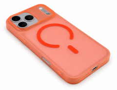 iPhone Ultra İnce Mat Şeffaf Kılıf - Turuncu