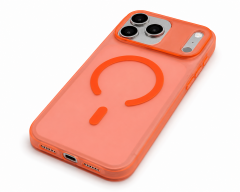 iPhone Ultra İnce Mat Şeffaf Kılıf - Turuncu
