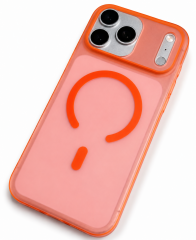 iPhone Ultra İnce Mat Şeffaf Kılıf - Turuncu