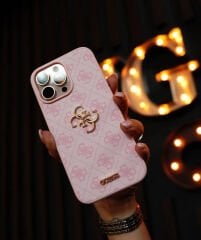 iPhone Guess Deri Kılıf - Pembe