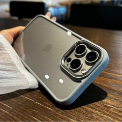 iPhone Kristal Şeffaf Kılıf - Titanyum