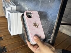 iPhone Guess Deri Kılıf - Kahverengi