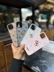 iPhone Guess Deri Kılıf - Kahverengi