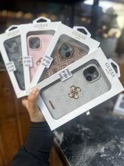iPhone Guess Deri Kılıf - Kahverengi
