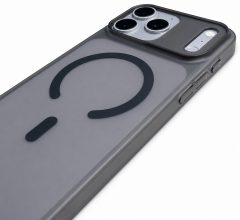 iPhone Ultra İnce Mat Şeffaf Kılıf - Siyah
