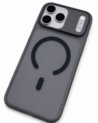 iPhone Ultra İnce Mat Şeffaf Kılıf - Siyah